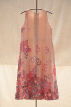 Silk Long Dress - Pink Floral
