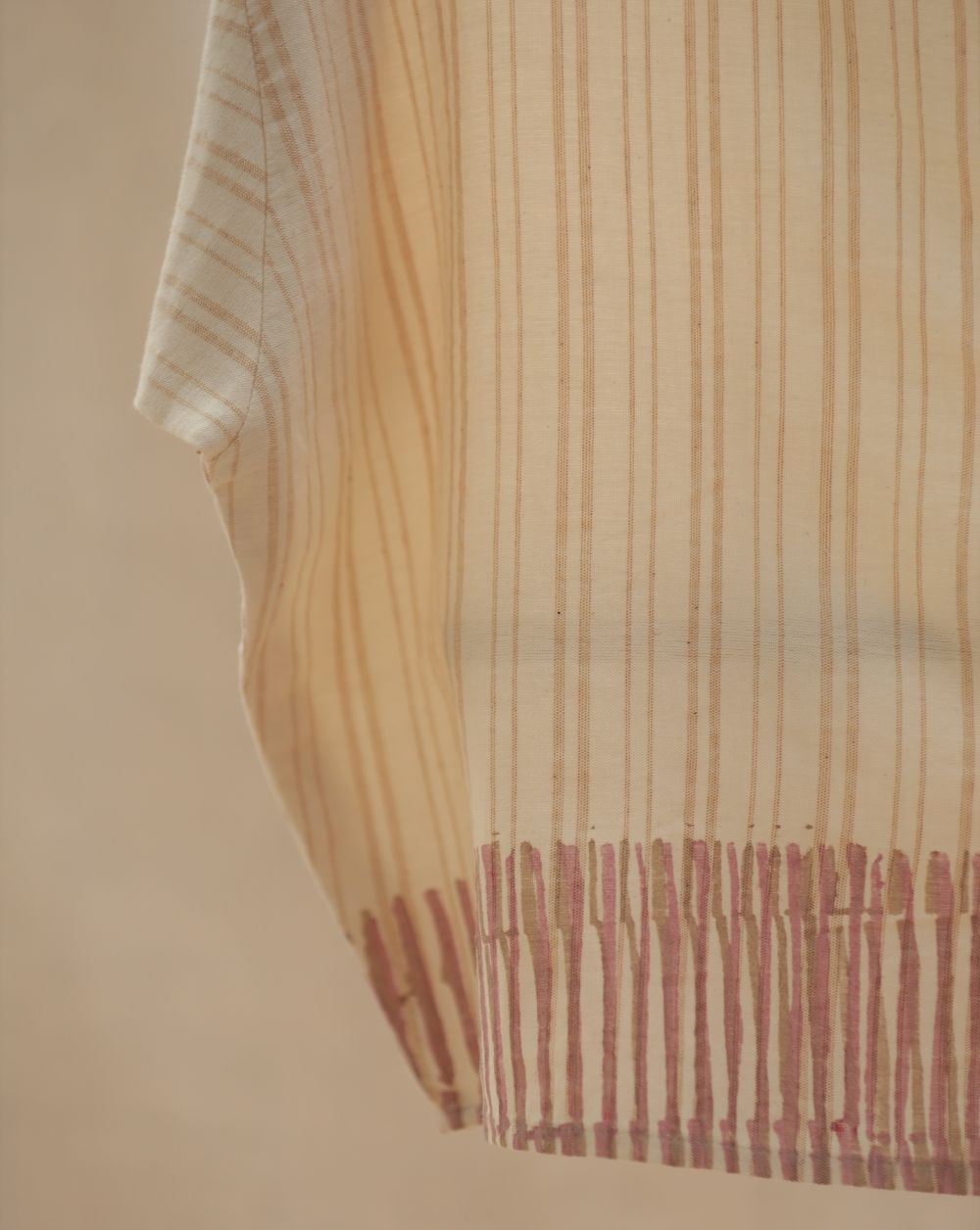 Drop Shoulder Crop - Organic Natural Dye-Beige
