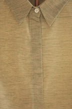 Crop shirt - Khadi Cotton-Green - Handloom