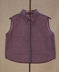 Crop shirt - Khadi Cotton-Purple - Handloom