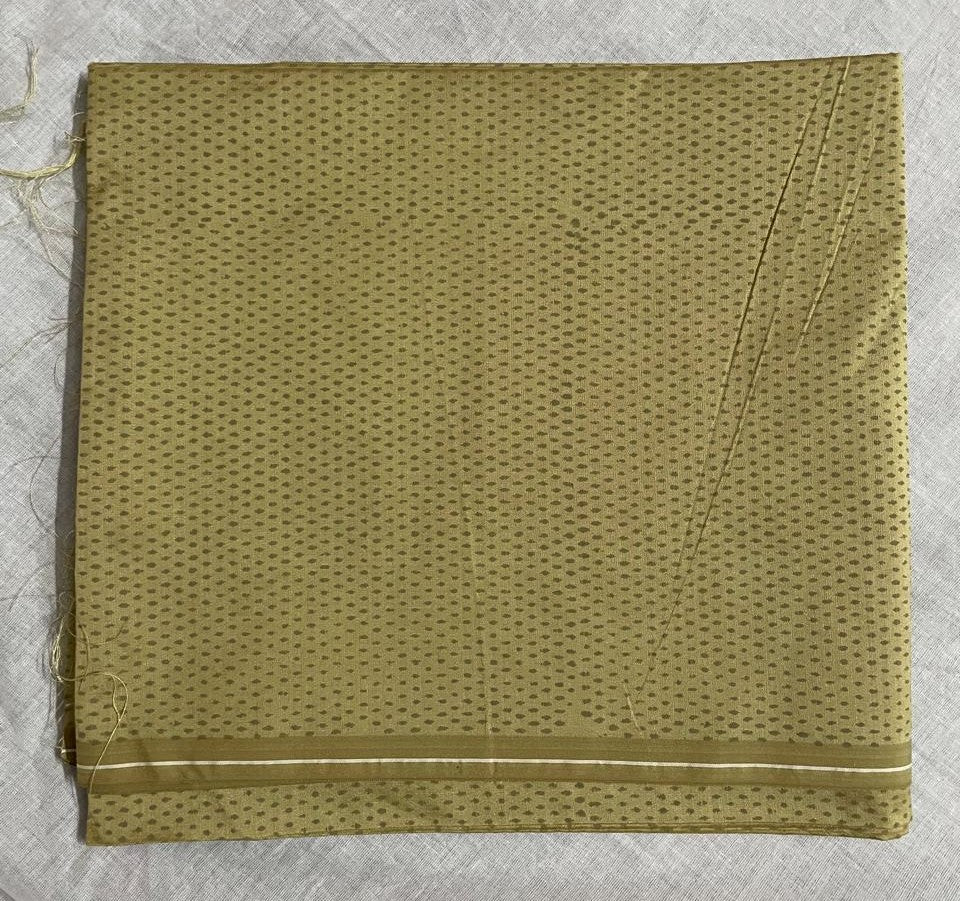 Silk Georgette Hand Block Printed Mustard Saree