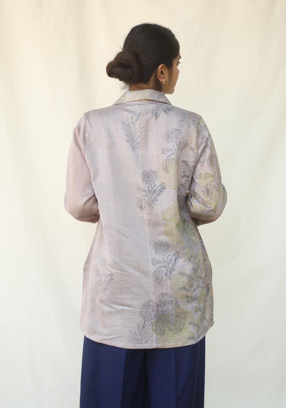 Silk Mauve hand block printed Tunic