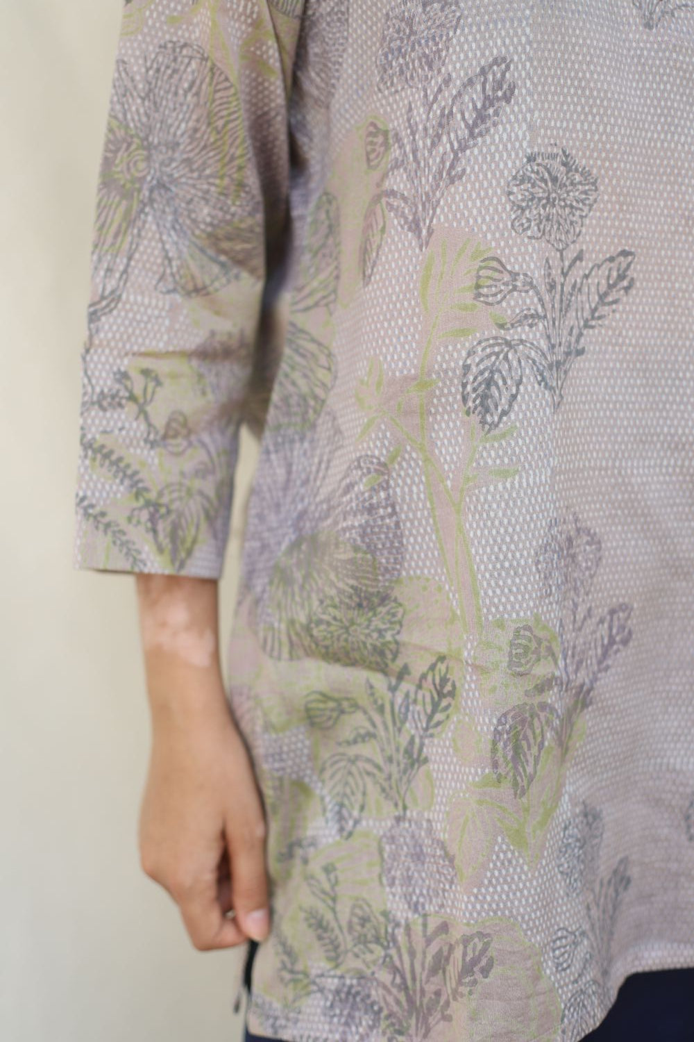 Silk Mauve hand block printed Tunic