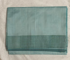 Crepe Silk Hand Block Printed Creme Saree